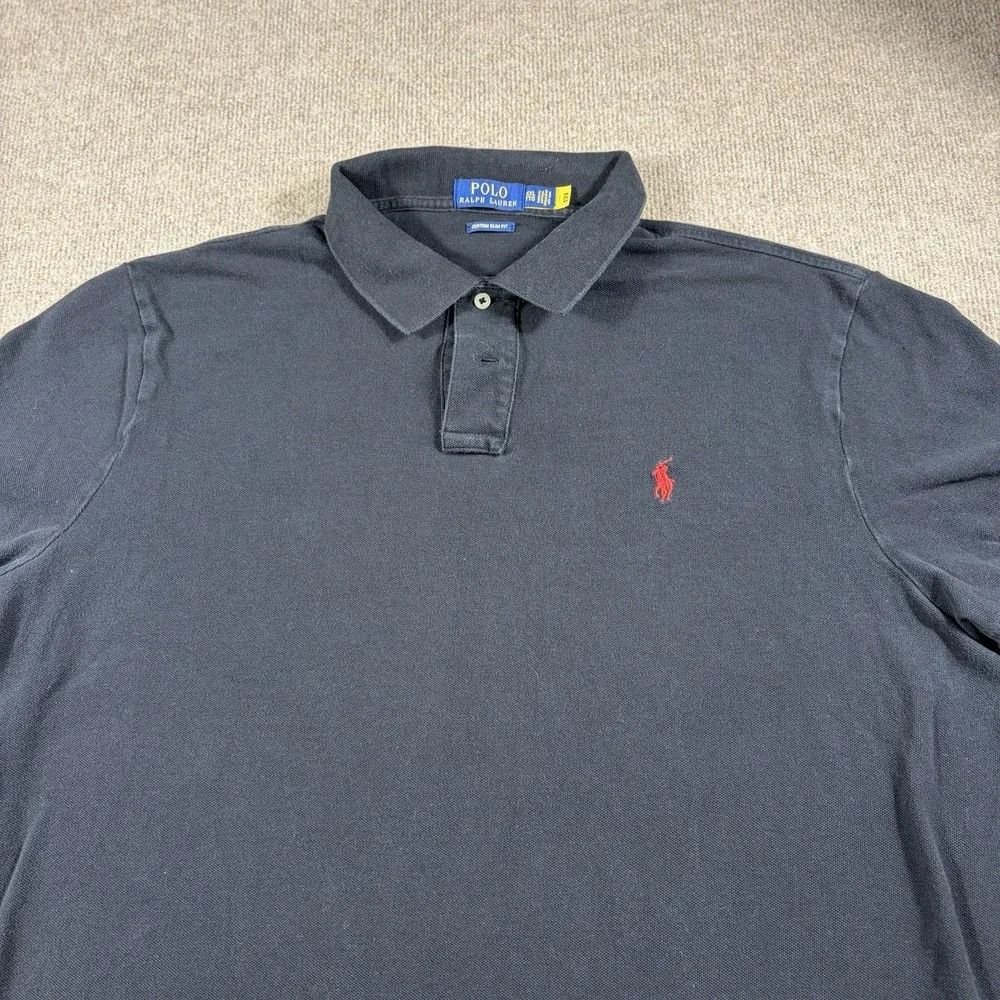 Polo Ralph Lauren men Short Sleeve Classic Fit Polo Collar XXL Black Cotton Pony